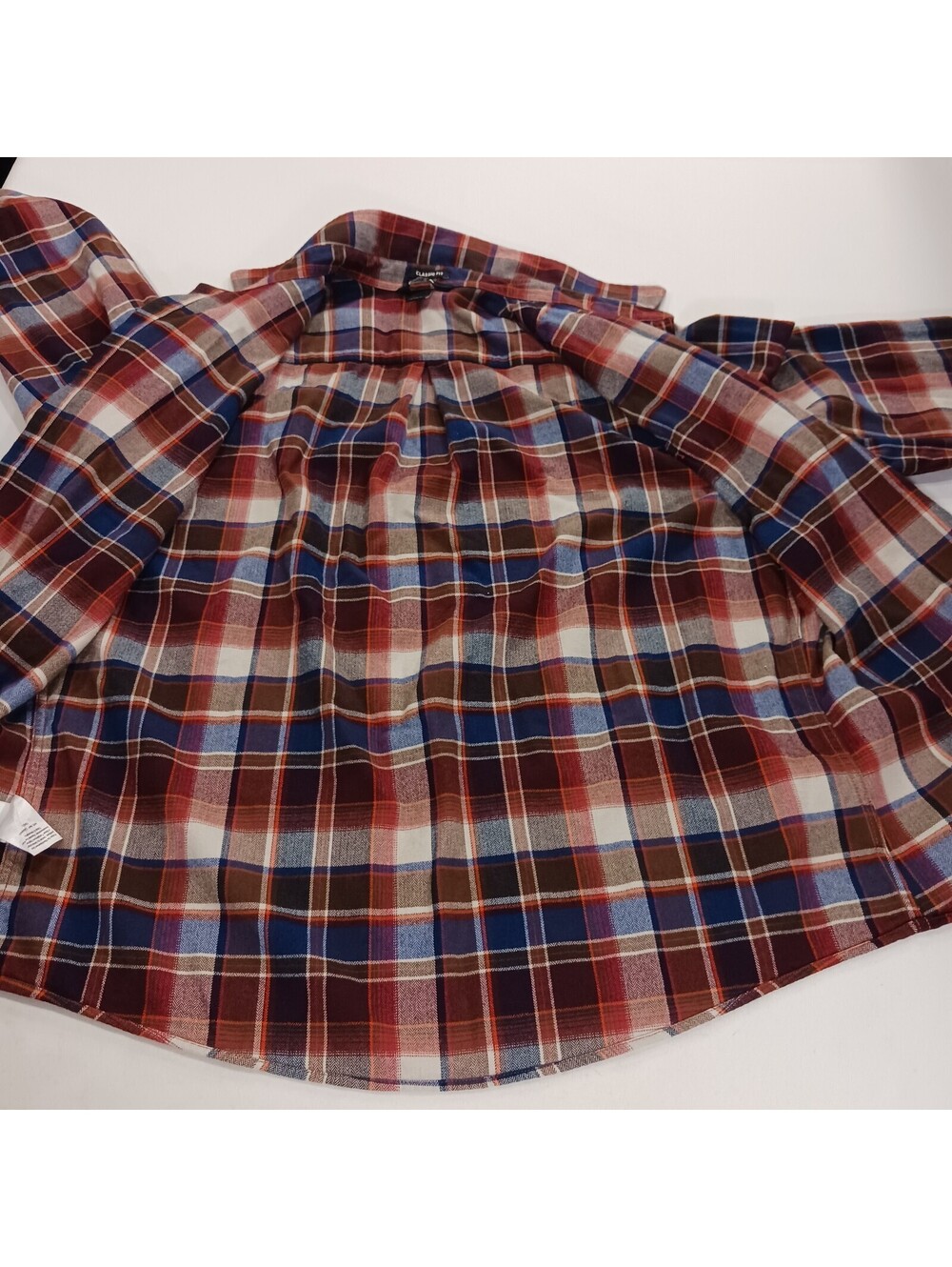 Eddie Bauer Classic Fit Men's Red/Blue Flannel Plaid Button-Up Shirt Size Large - Picture 10 of 16